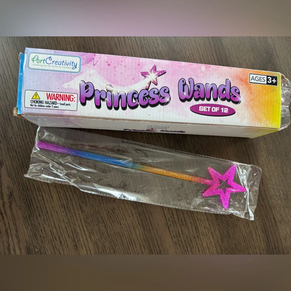 Set of 12 Brand New Colorful Gradient Princess Wands